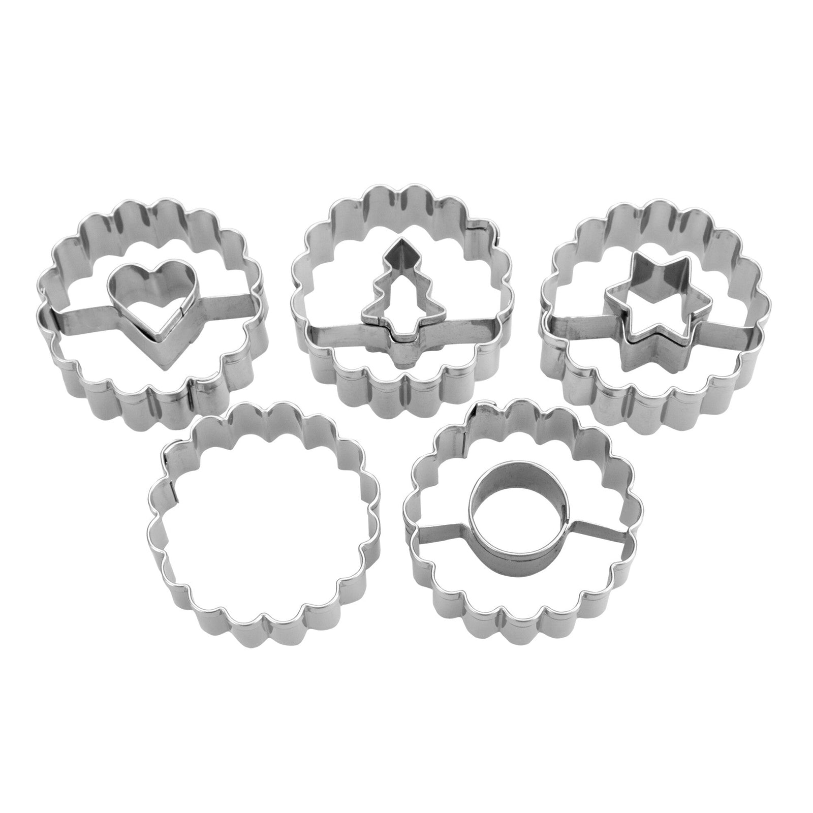 ST-954090 - Städter 'Linzer - Ausstecher Spitzbub, gewellt, Set 5 - Tlg'