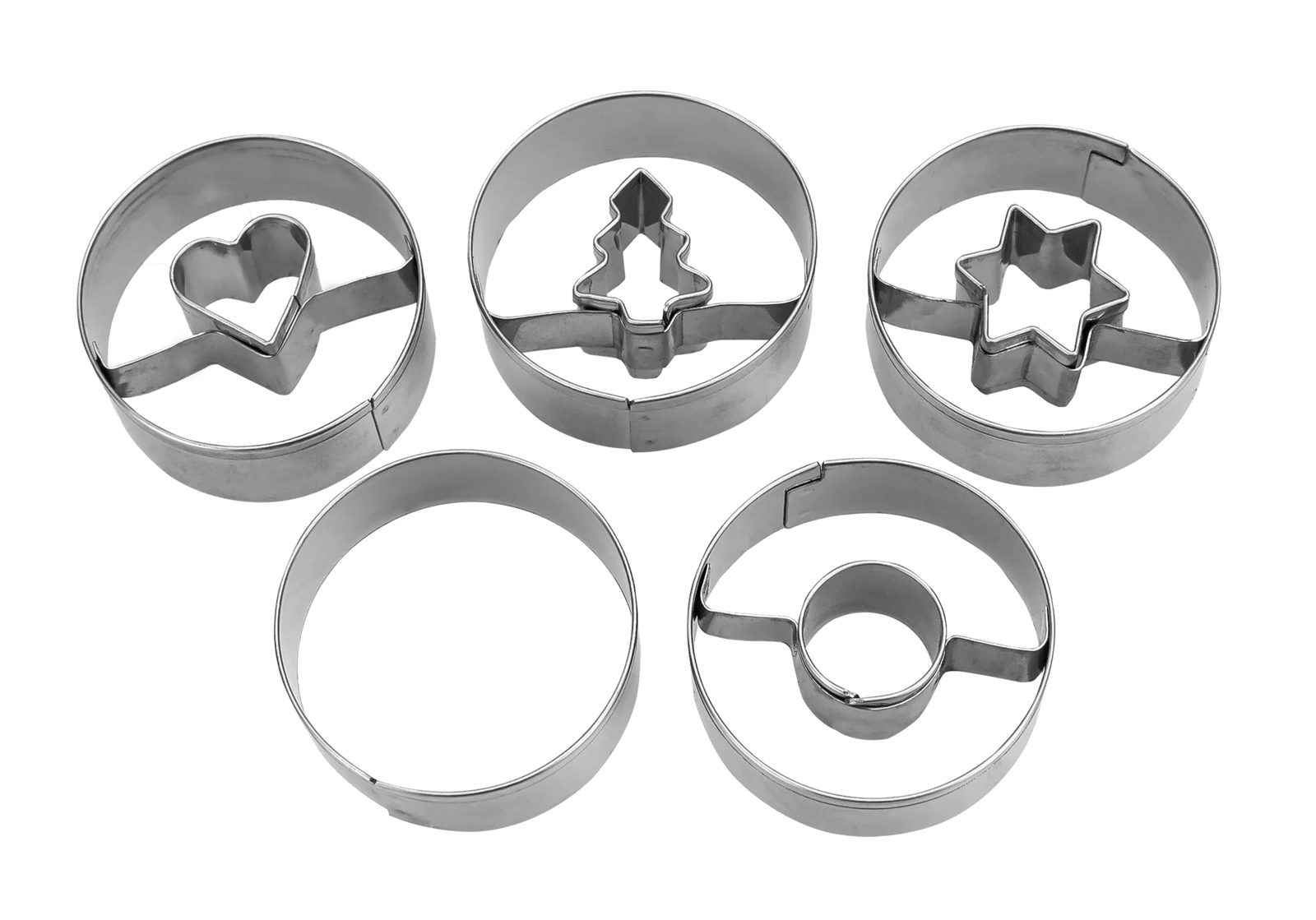 ST - 954199 - Städter, Linzer - Ausstecher Spitzbub glatt, 5 - tlg. Set, D4cm / H1,5cm