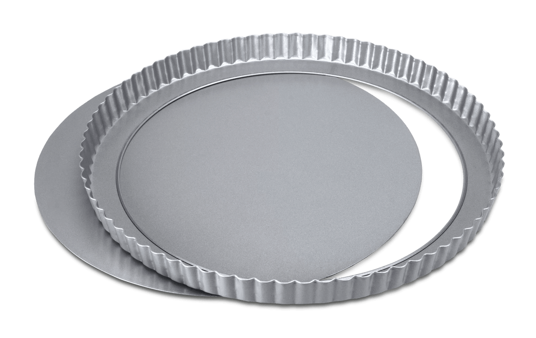 STA-666108 - Städter, Tart pan with removable bottom "We love Baking", Ø28cm/H2.2cm, silver metal