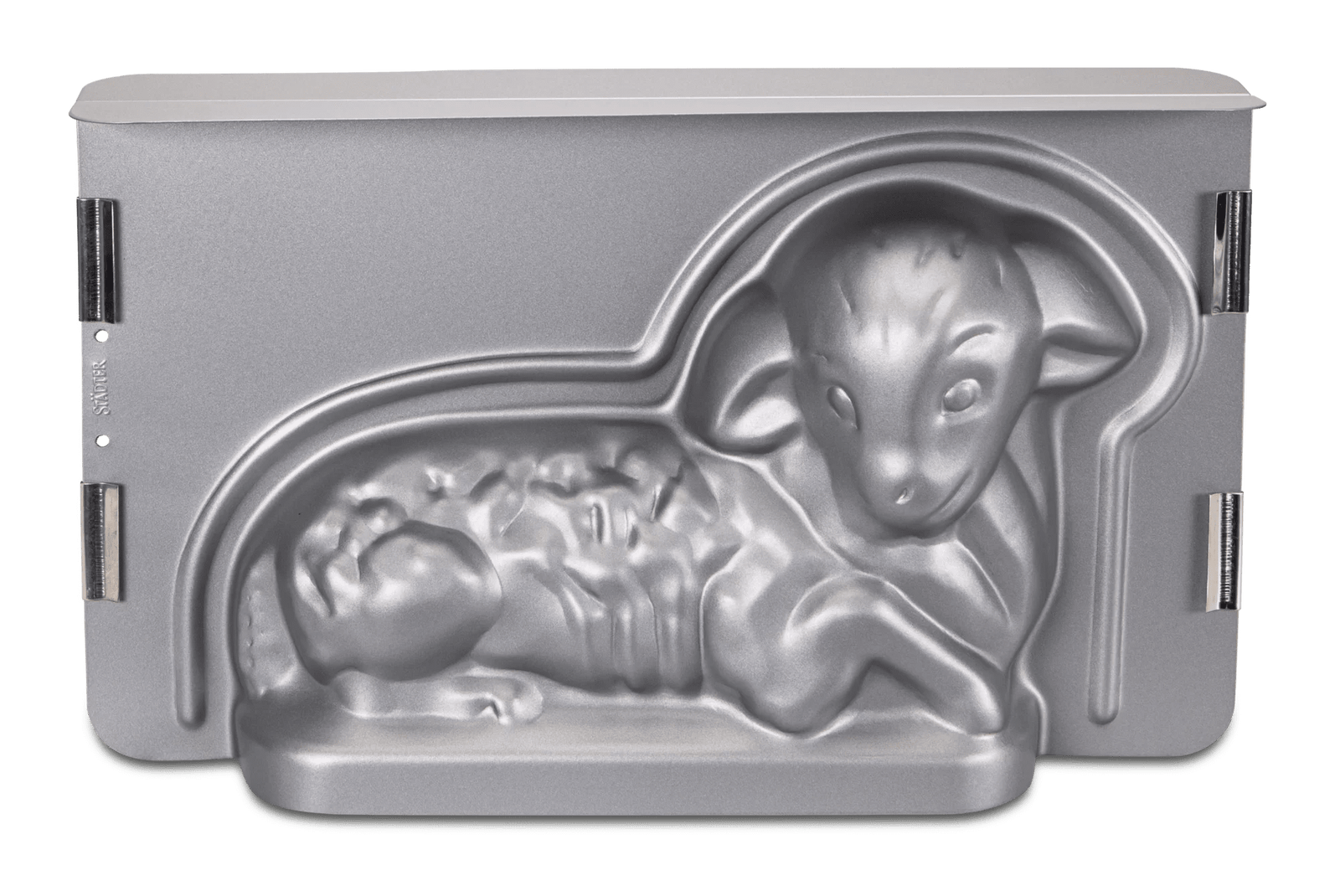 STA-661769 - Städter 'we love baking Osterlamm 3D - Backform Metall Silber, 2300ml'