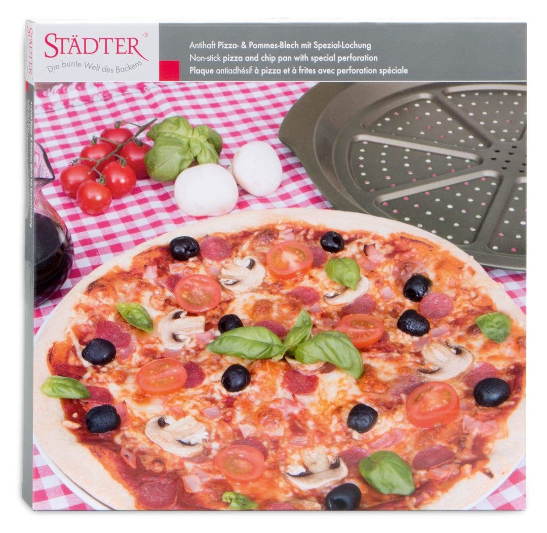 ST - 587625 - Städter we love baking Pizza &amp; Pommes - Blech mit Spezial - Lochung Metall