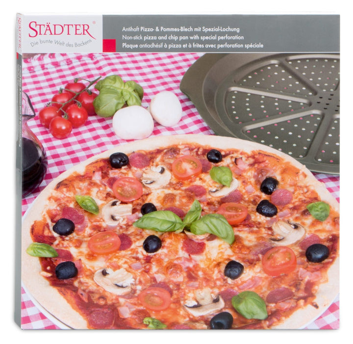ST - 587625 - Städter we love baking Pizza &amp; Pommes - Blech mit Spezial - Lochung Metall