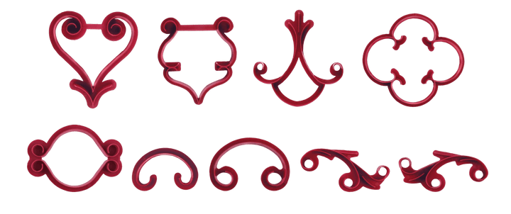 STA-171398 - Städter, Arabeske – Set, 9-teilig Fondant-Prägestempel