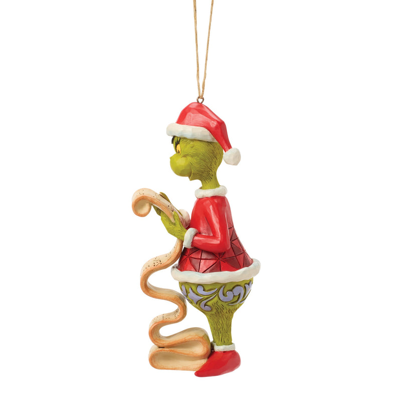 6019146 - The Grinch, mit einer hängenden Liste, Ornament - 13,5cm, Jim Shore 2026