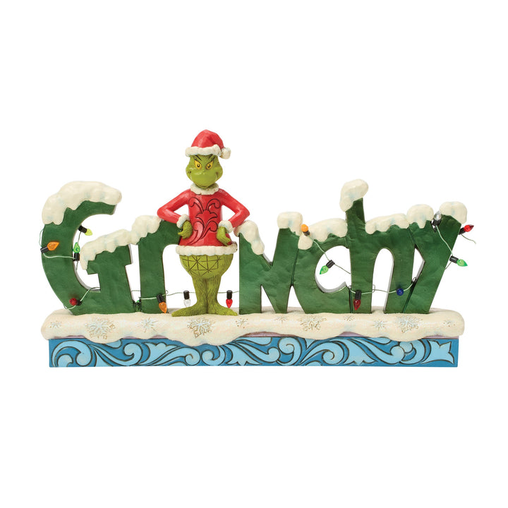 6018954 - The Grinch, with Grinchy Sign - 15cm Jim Shore 2026