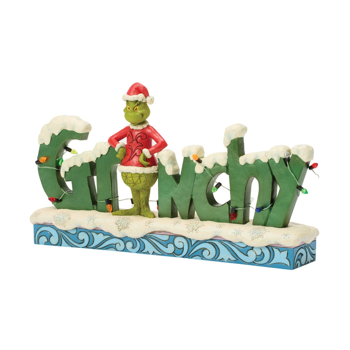 6018954 - The Grinch, with Grinchy Sign - 15cm Jim Shore 2026