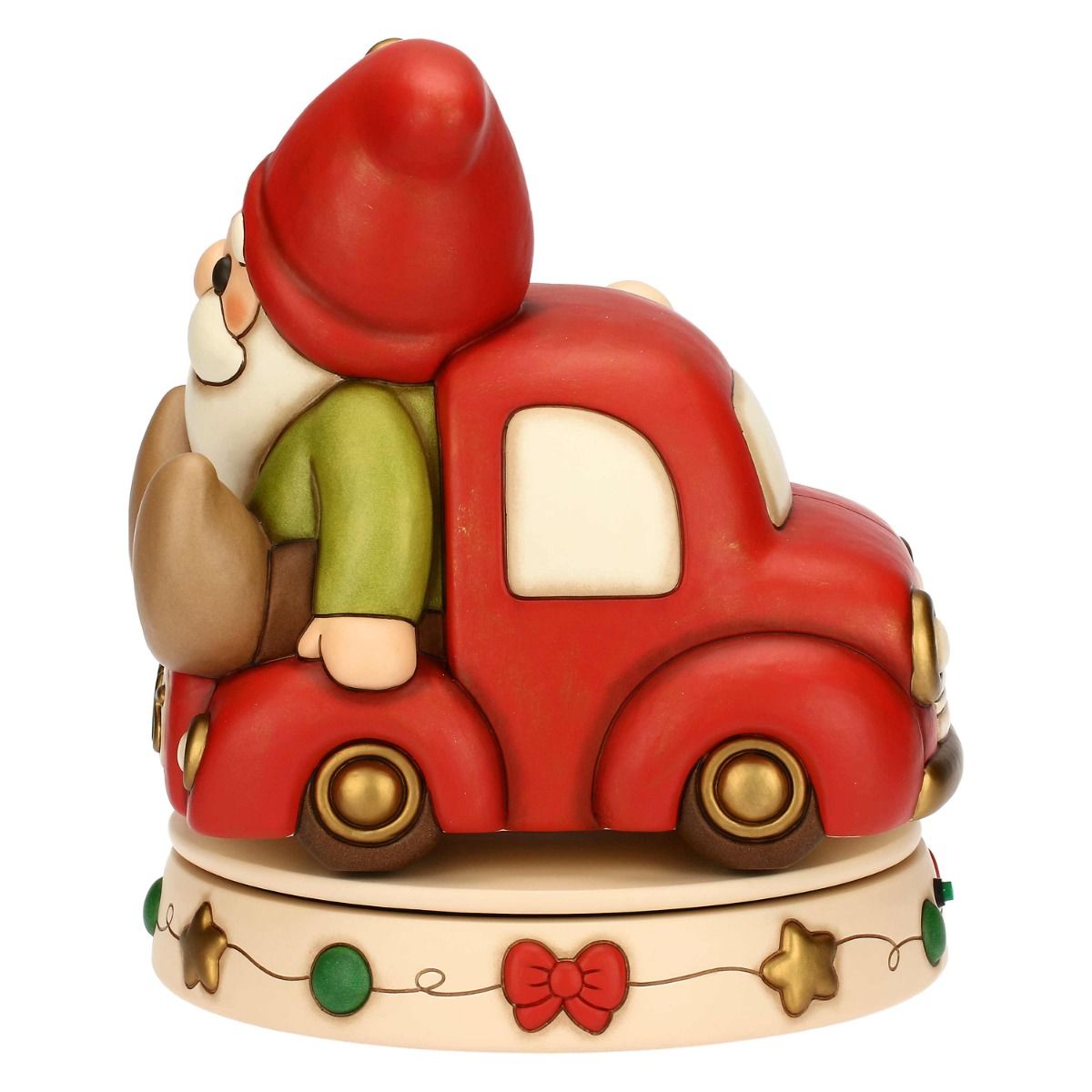 Thun 'Glockenspiel Dwarf Oliver and Teddy with Minivan, Ceramic