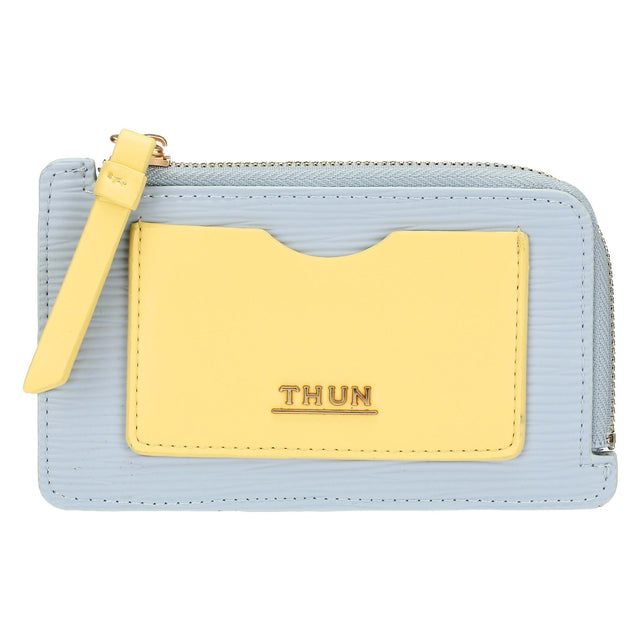 T10280346P00 - THUN Mehrfarbiger Beutel - Kreditkartenhalter aus Kunstleder in hellblau