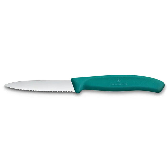 VX6.7634.C1 - Victorinox, Swiss Classic, Gemüsemesser, 8cm, Wellen, Mittelspitz, grün