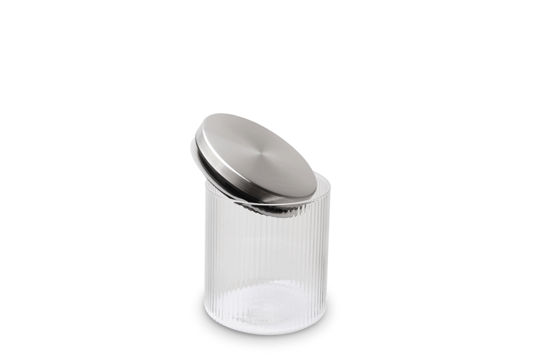 Weis-15931 - WEIS - voorraadpot van geribbeld borosilicaatglas 600ml