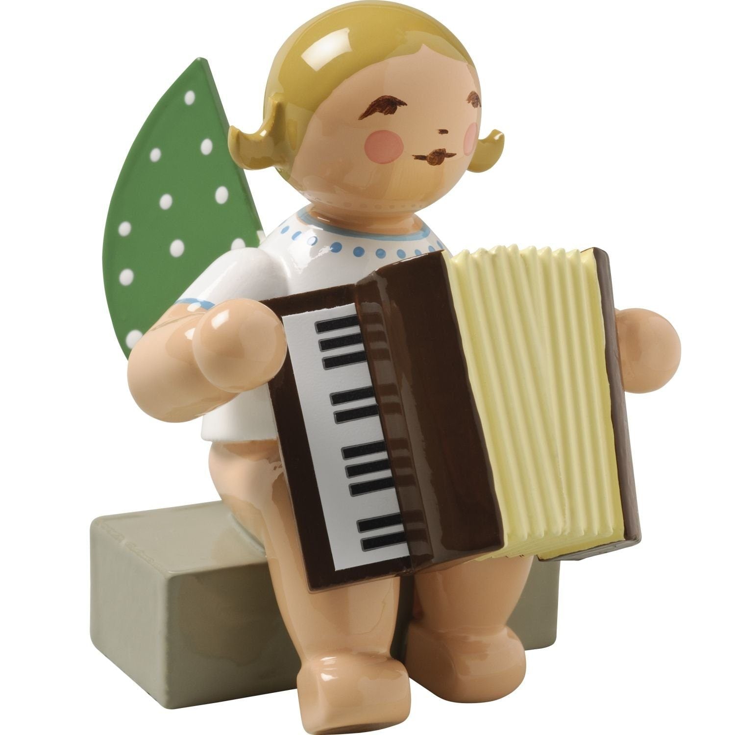 WUK-650/48a-blondeHaare - Wendt & Kühn 'Orchesterengel, Engel mit Akkordeon 650/48a, h 5cm' blonde Haare