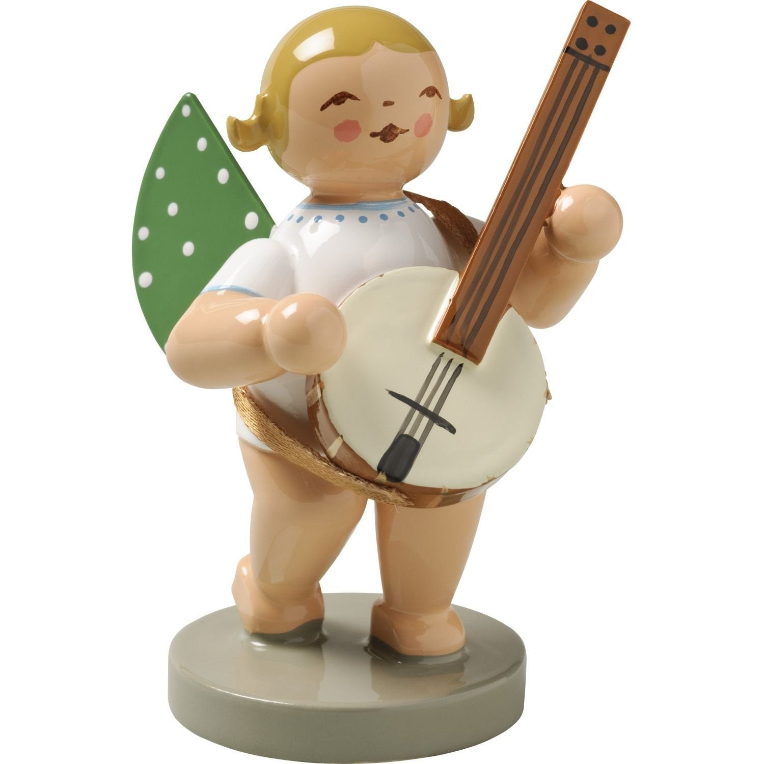 WUK-650/59-blondeHaare - Wendt & Kühn 'Orchesterengel, Engel mit Banjo 650/59, h 6,5cm' blonde Haare