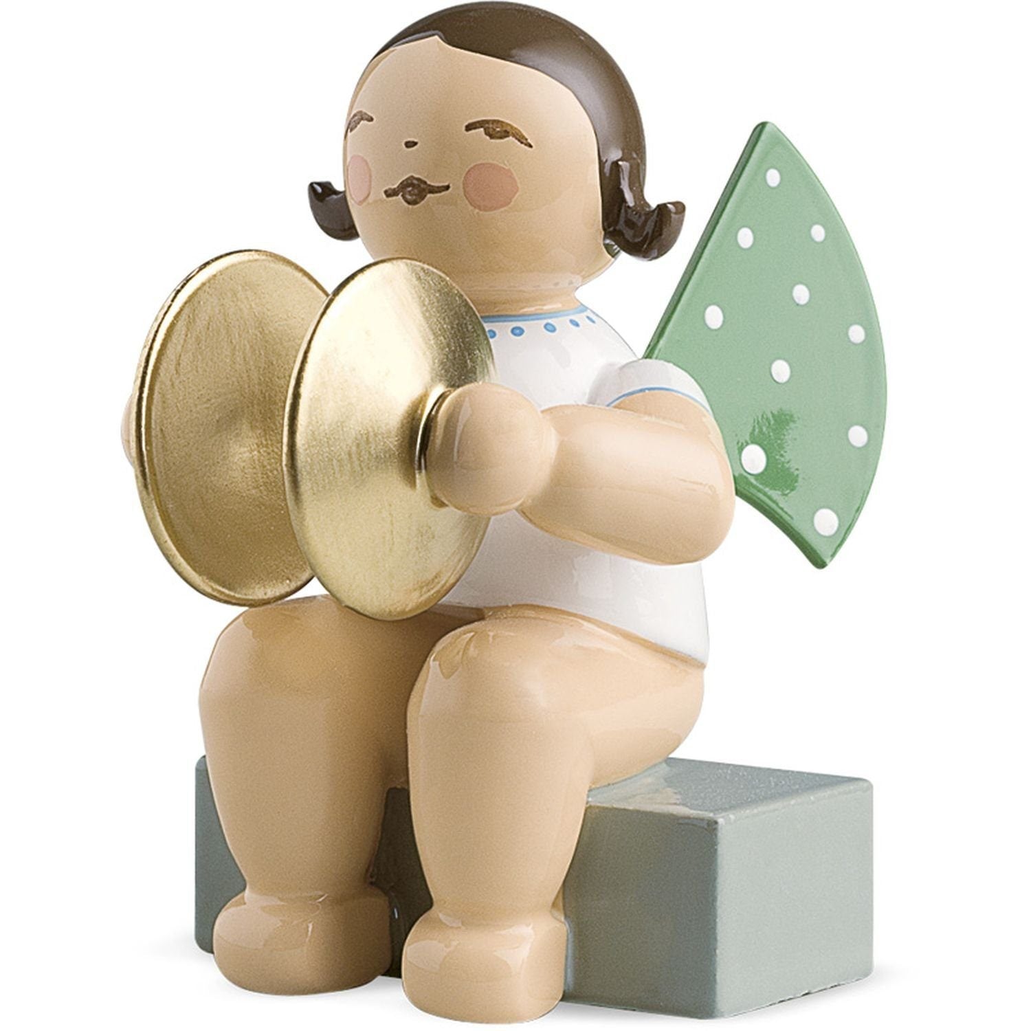 WUK-650/11a-blondeHaare - Wendt & Kühn 'Orchesterengel, Engel mit Becken 650/11a, h 5cm' blonde Haare