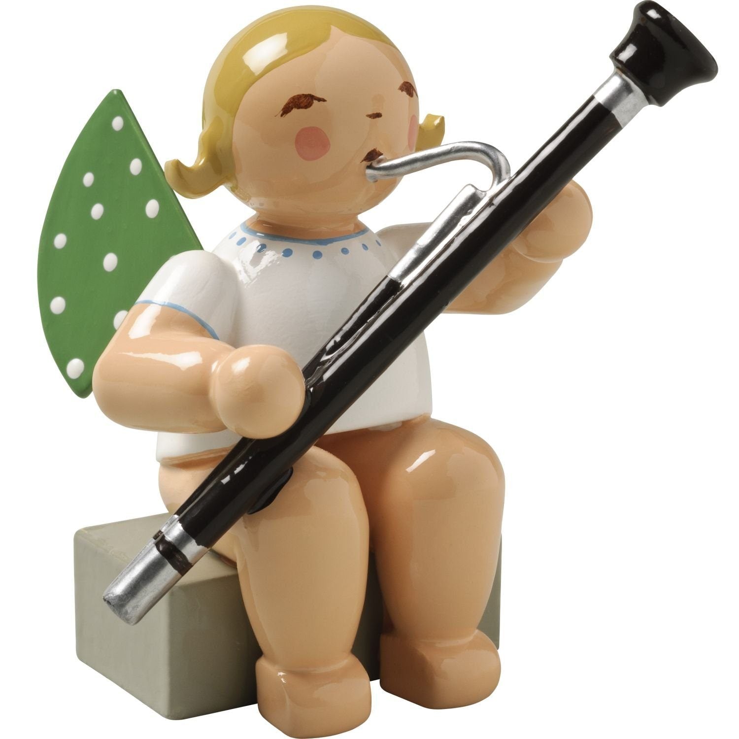 WUK-650/43a-blondeHaare - Wendt & Kühn 'Orchesterengel, Engel mit Fagott 650/43a, h 5,5cm' blonde Haare