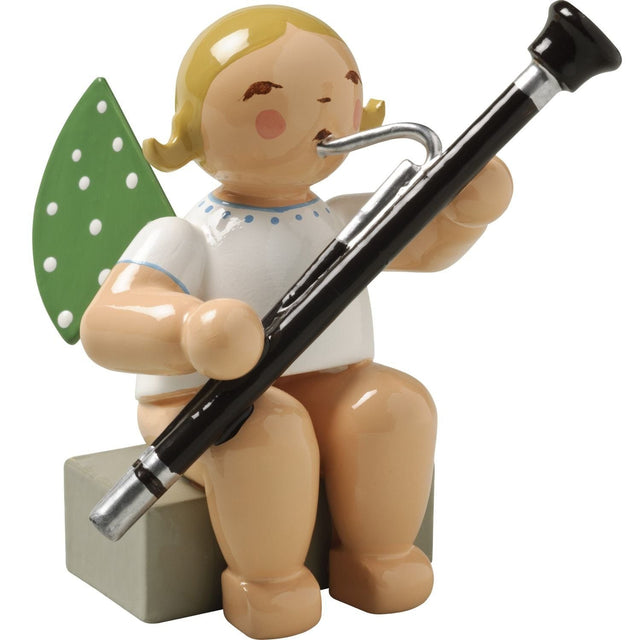 WUK-650/43a-blondeHaare - Wendt & Kühn 'Orchesterengel, Engel mit Fagott 650/43a, h 5,5cm' blonde Haare
