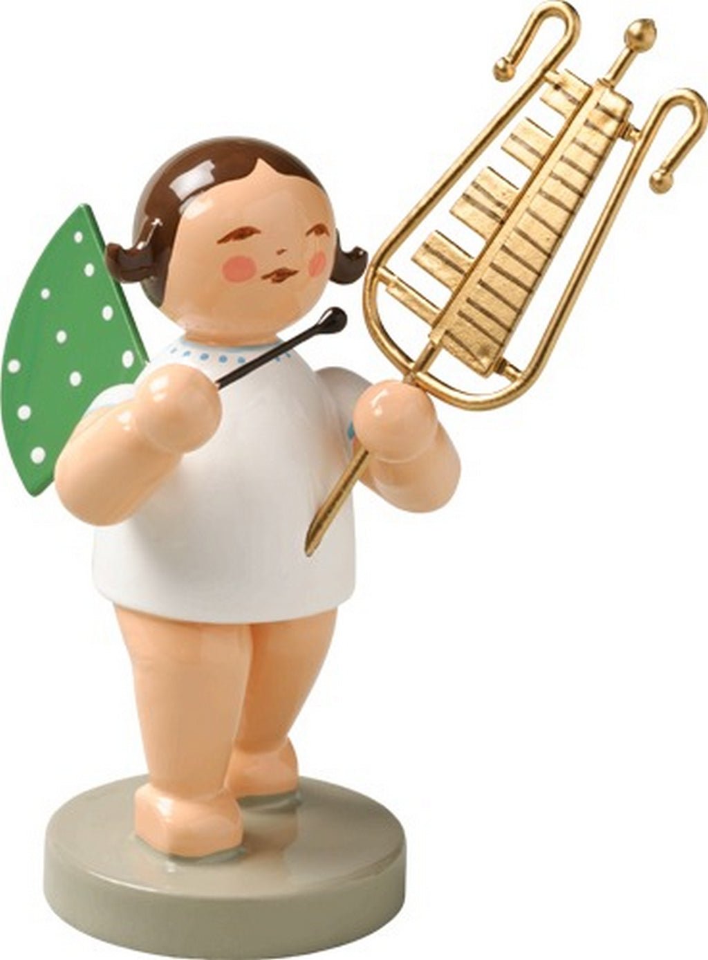 WUK-650/58-brauneHaare - Wendt & Kühn 'Orchesterengel, Engel mit Glockenspiel 650/58, h 7,5cm' braune Haare