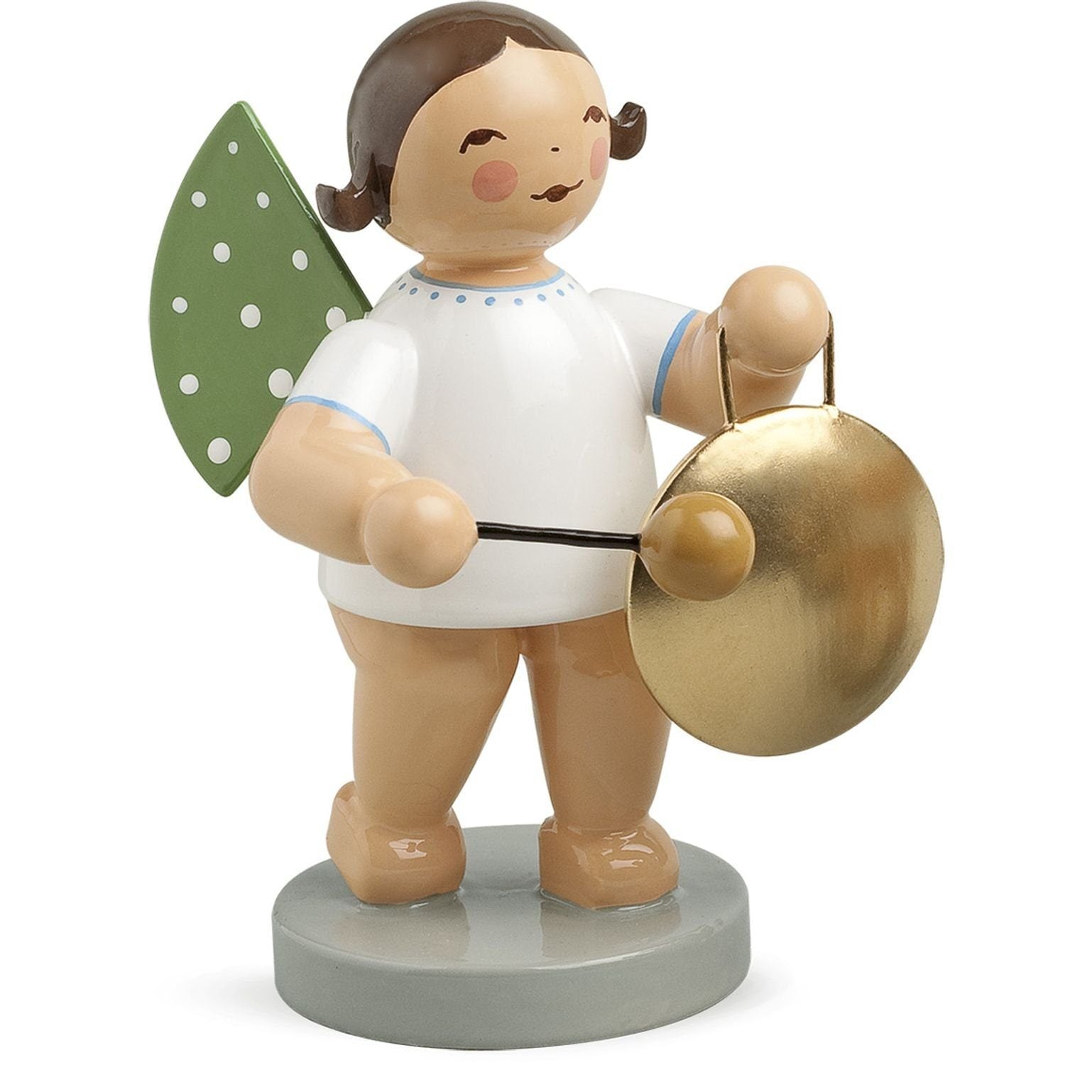 WUK-650/71-brauneHaare - Wendt & Kühn 'Orchesterengel, Engel mit Gong 650/71, h 6cm' braune Haare