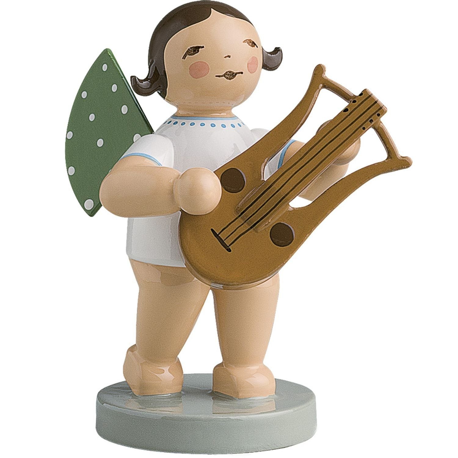 WUK-650/68-brauneHaare - Wendt & Kühn 'Orchesterengel, Engel mit Lyra 650/68, h 6cm' braune Haare
