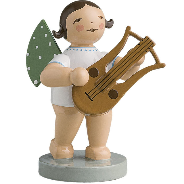 WUK-650/68-brauneHaare - Wendt & Kühn 'Orchesterengel, Engel mit Lyra 650/68, h 6cm' braune Haare