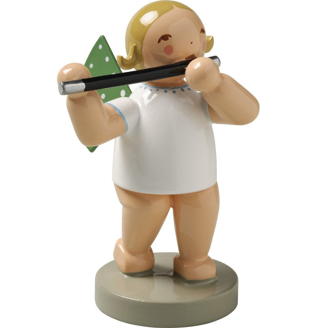 WUK-650/18-blondeHaare - Wendt & Kühn 'Orchesterengel, Engel mit Querflöte 650/18, h 5cm' blonde Haare
