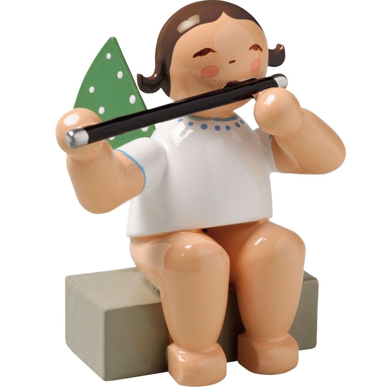 WUK-650/18a-blondeHaare - Wendt & Kühn 'Orchesterengel, Engel mit Querflöte 650/18a, h 5cm' blonde Haare