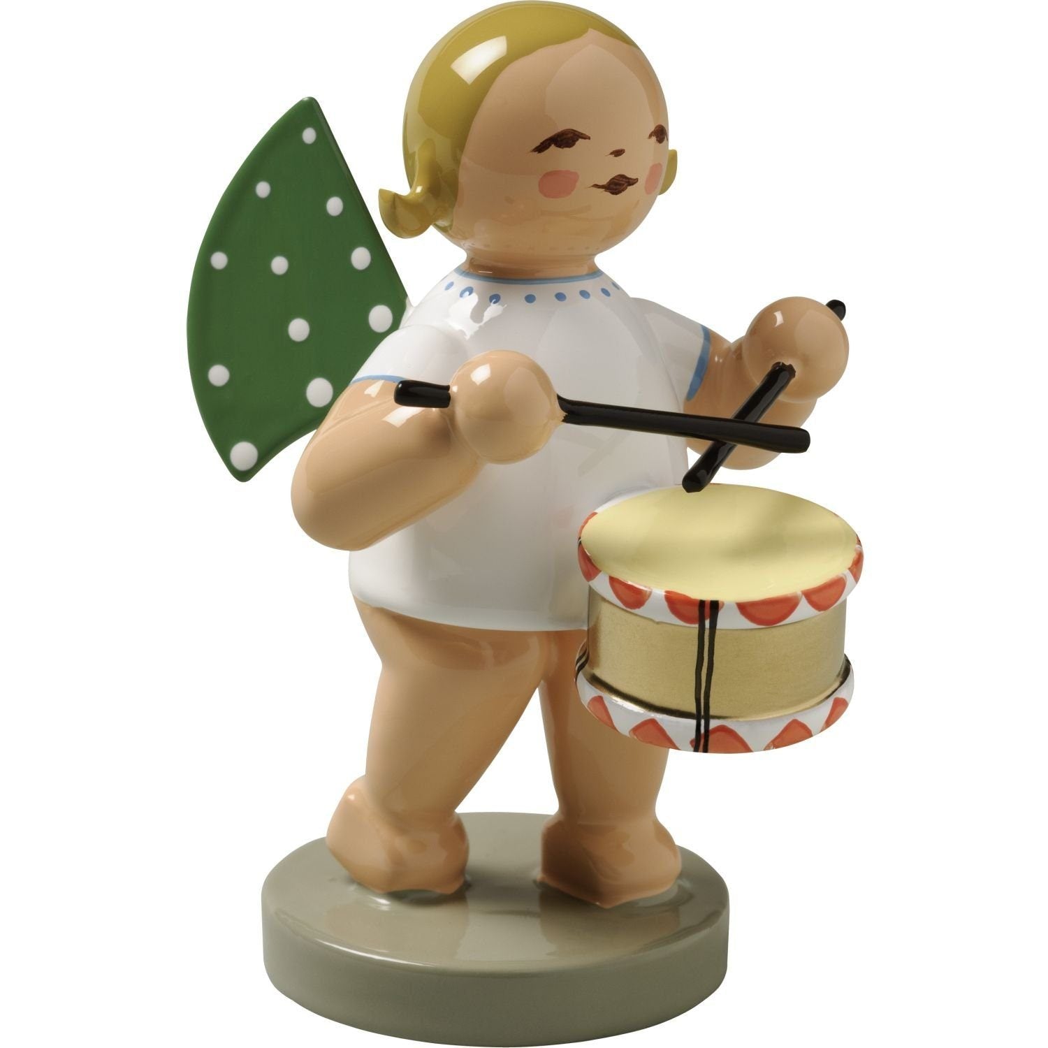 WUK-650/10-brauneHaare - Wendt & Kühn 'Orchesterengel, Engel mit Trommel 650/10, h 6cm' braune Haare