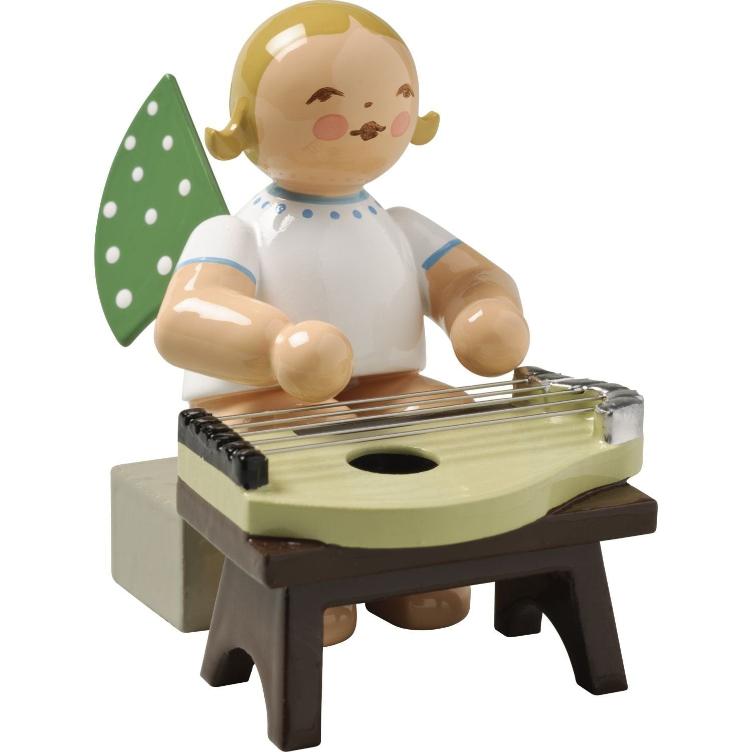 WUK-650/49a-blondeHaare - Wendt & Kühn 'Orchesterengel, Engel mit Zither 650/49a, h 5cm' blonde Haare