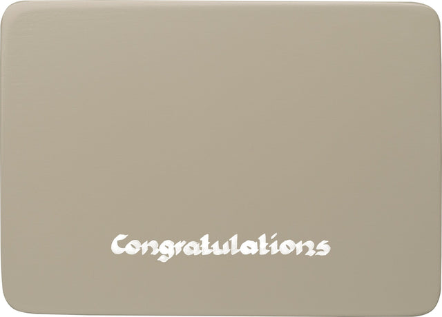 WUK-Sockel1/C/sg - Wendt & Kühn 'Beschriftete Sockelplatte, silbergrau, Congratulations - 8,5x6x0,5cm