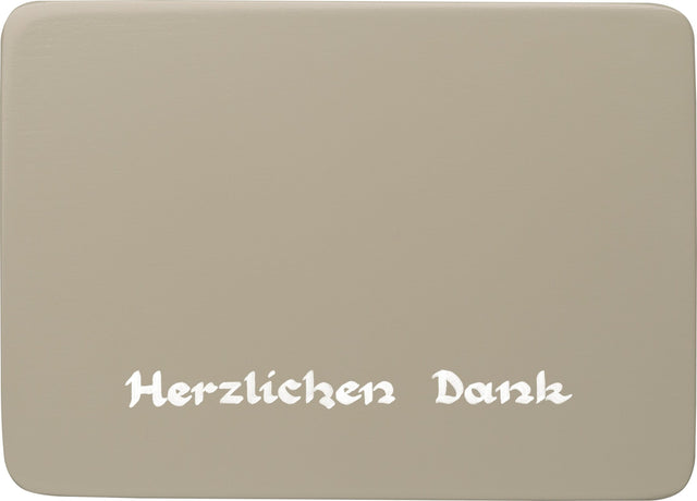 WUK-Sockel1/HD/sg - Wendt & Kühn 'Beschriftete Sockelplatte, silbergrau, Herzlichen Dank - 8,5x6x0,5cm'
