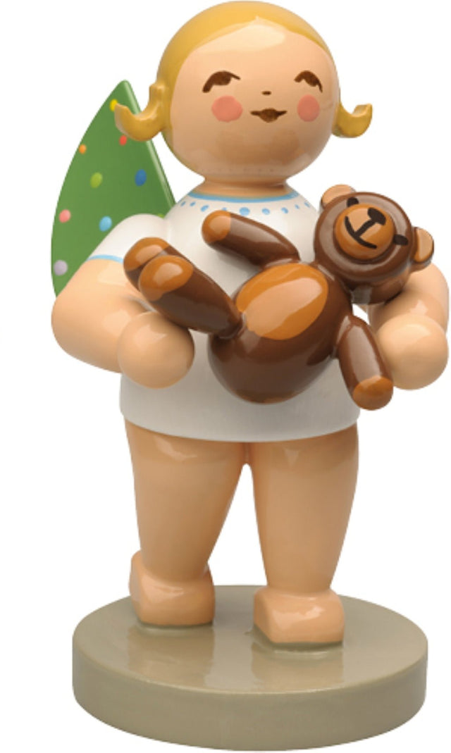 WUK-650/2026/WCF-goudenHaar - Wendt & Kühn 'Engel met gekleurde vleugelpuntjes en teddy - 6 cm' 2026
