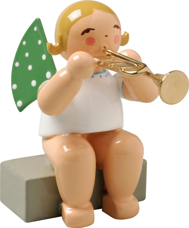 WUK - 650/36a - Wendt & Kühn 'Engel mit Trompete sitzend - 6,5cm'