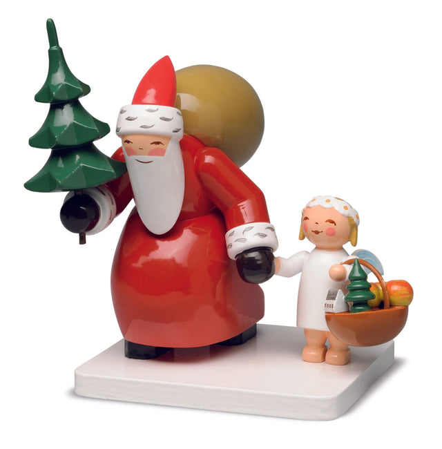 WUK - 5301/7 - Wendt & Kühn 'Père Noël avec arbre et ange - 8cm'