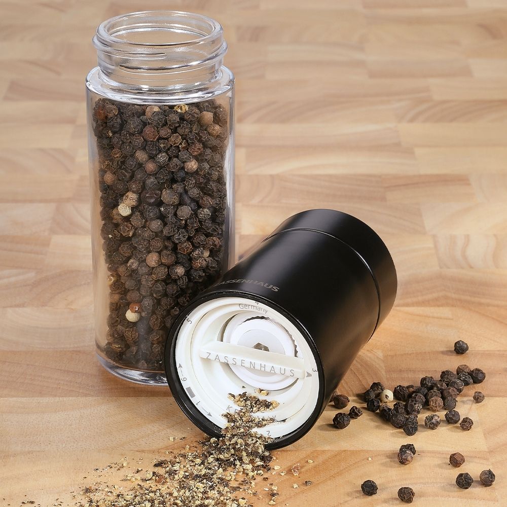 ZAS-35780 - Zassenhaus 'Pfeffermühle DESSAU 17 cm schwarz/Glas'