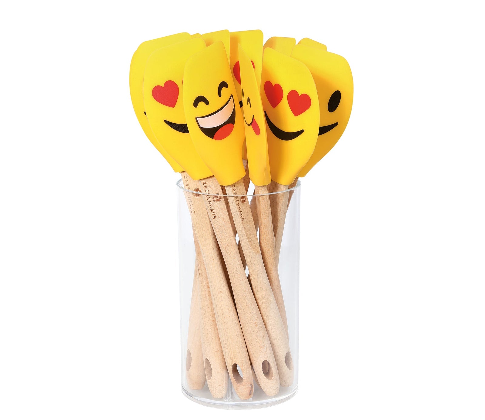 ZAS-56976 - Zassenhaus 'Teigschaber SMILEY sortiert, Buche 30,5 cm'