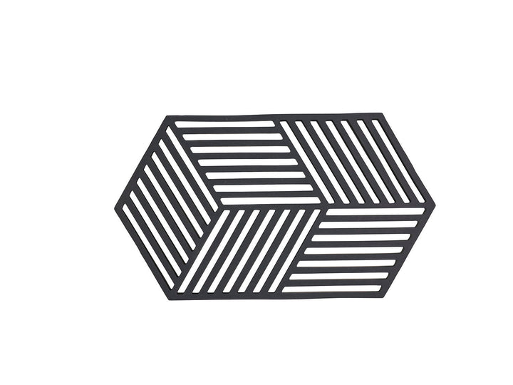 F&amp;H-31610 - Dánia zóna, hatszög alakú poháralátét, fekete, 24 x 14 x 0,9 cm