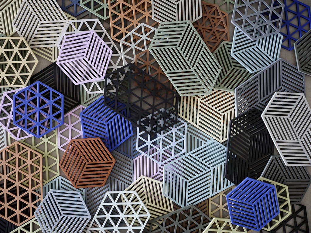 F&H-31610 - Zone Denmark, podtácek Hexagon, Černá, 24 x 14 x 0,9 cm