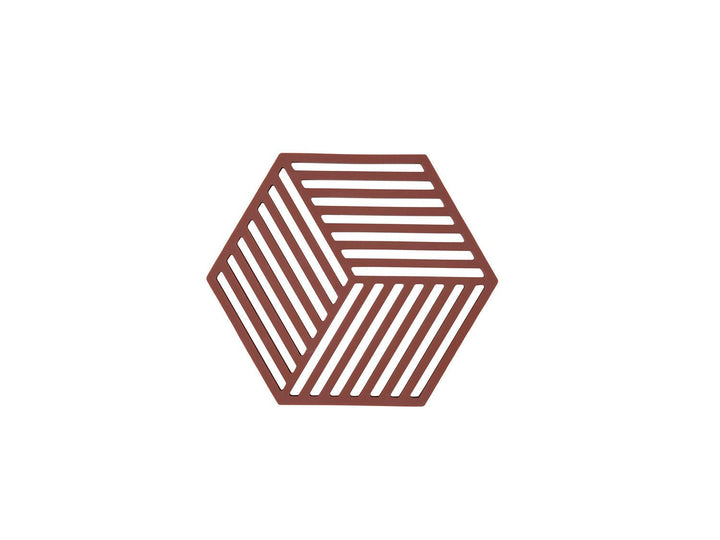 F&amp;H-36550 - Zone Denmark, hatszög alakú poháralátét, burgundi, 16 x 14 x 0,9 cm