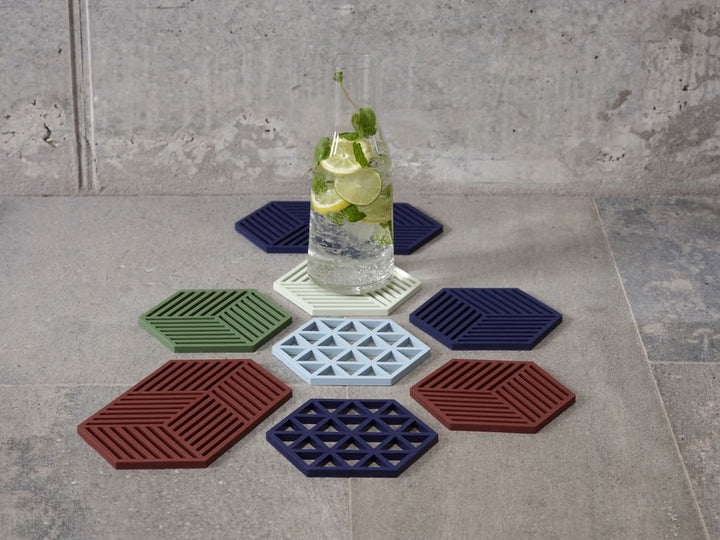 F&amp;H-36551 - Zone Denmark Hexagon Coasters, Grass, 16 x 14 x 0.9 cm