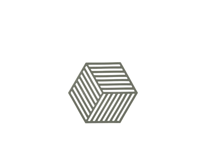 F&amp;H-24349 - Zone Denmark, Hexagon Coaster, Olive Green, 16 x 14 x 0.9 cm