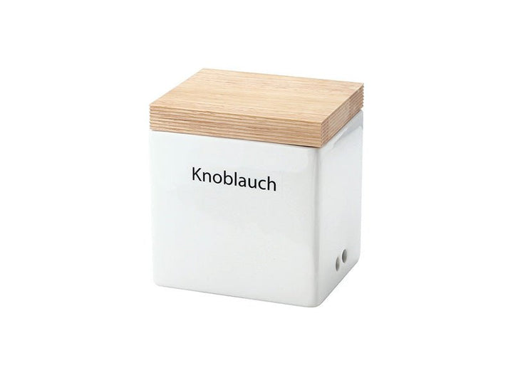 3921000 - Continenta - Vorratsdose mit Holzdeckel, weiß 14x12x15,5cm