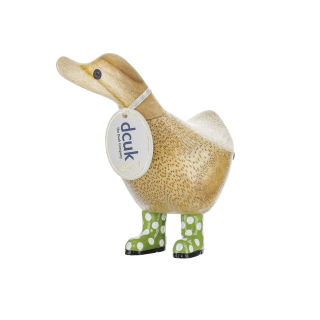 dcuk-D9WS-L-green - dcuk - Baby Ente grüne Stiefel - gerade blickend - Achtung Bild ist rechts blickend - h 11 cm
