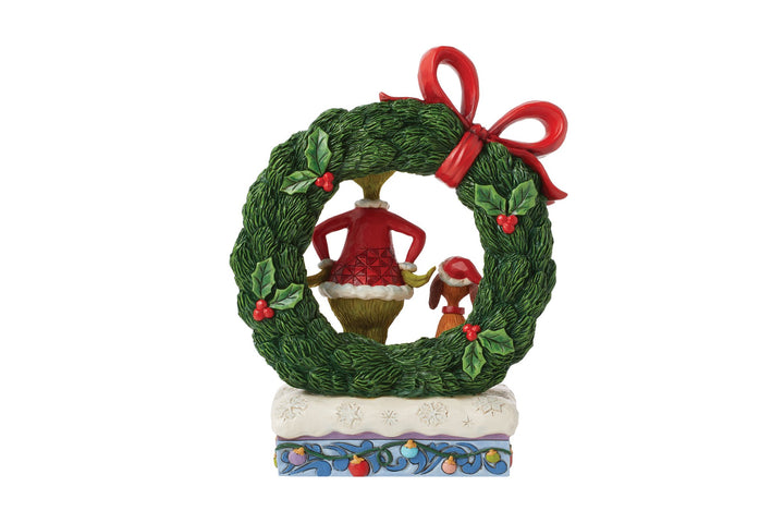 6015210 - Der Grinch &amp; Max Leuchtender Kranz - 21cm, Jim Shore 2024