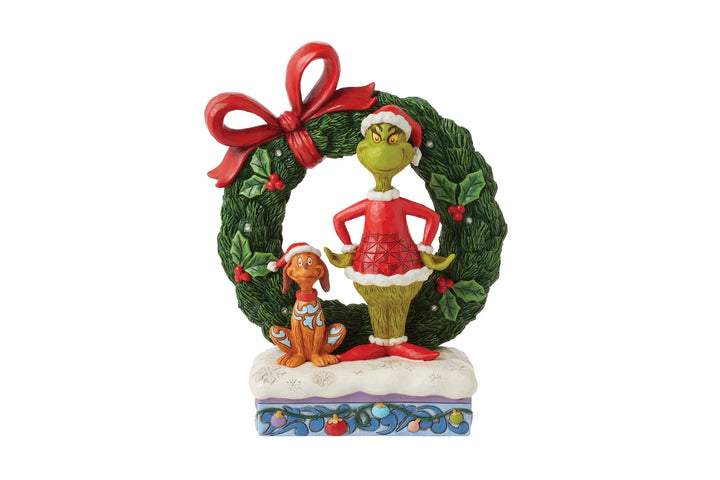 6015210 - Der Grinch &amp; Max Leuchtender Kranz - 21cm, Jim Shore 2024