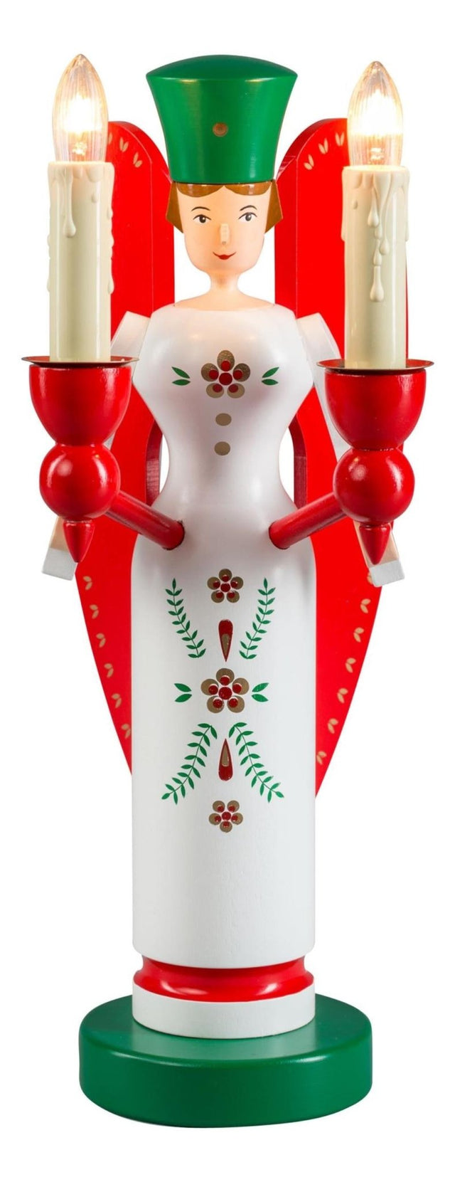 RGL - 12564 - Engel und Bergmann, Glässer Volkskunst, Engel, 26cm, elektrisch