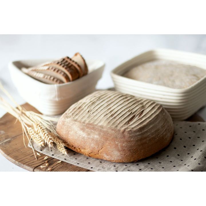 STA - 836068 - Gärkorb Rechteck, Städter, mit Leinenüberzug, 1650gr