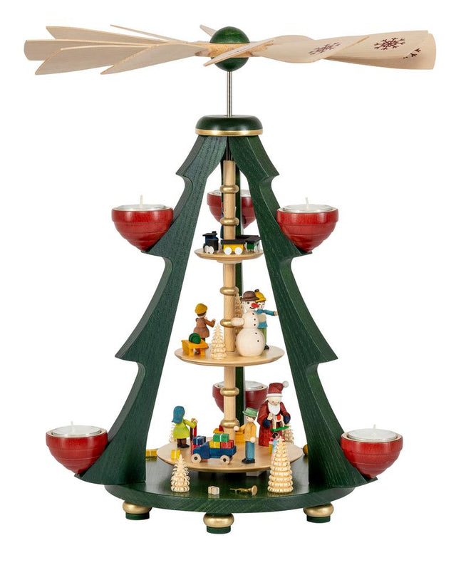 RGL - 15831 - Glässer Volkskunst 'Baumpyramide Bescherung 2 - stöckig' 40cm