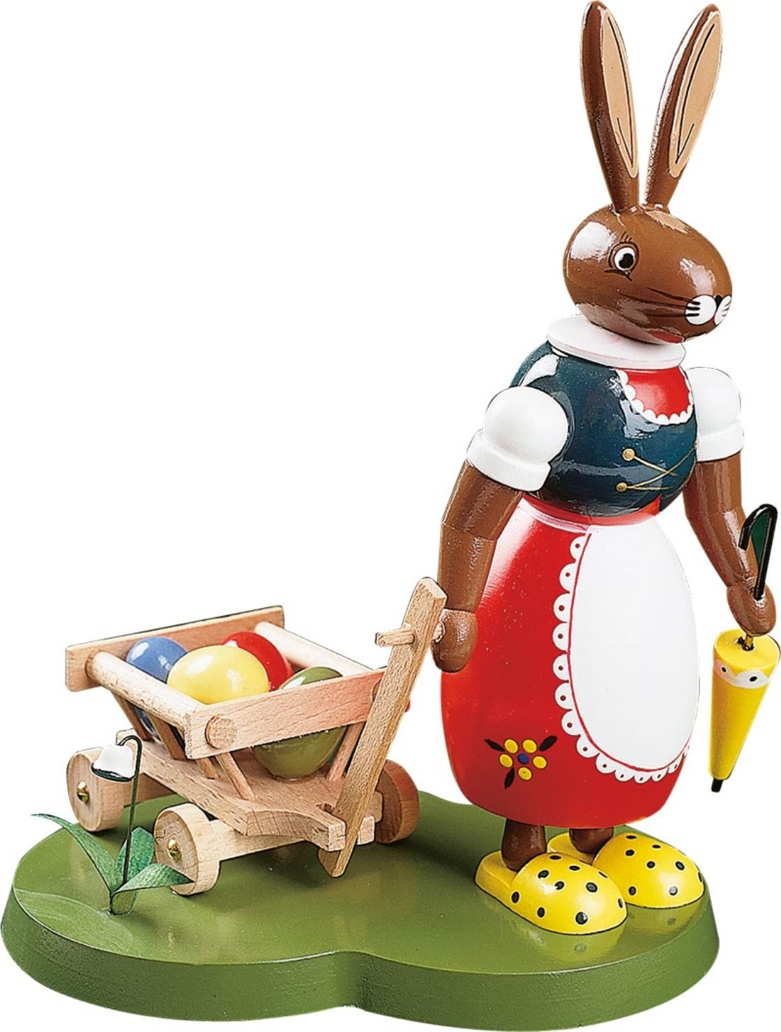 RGL - 13059 - Glässer Volkskunst 'Häsin mit Handwagen - 20cm'