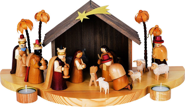 RGL - 17547 - Glässer Volkskunst 'Krippe Christi Geburt' 20x46cm