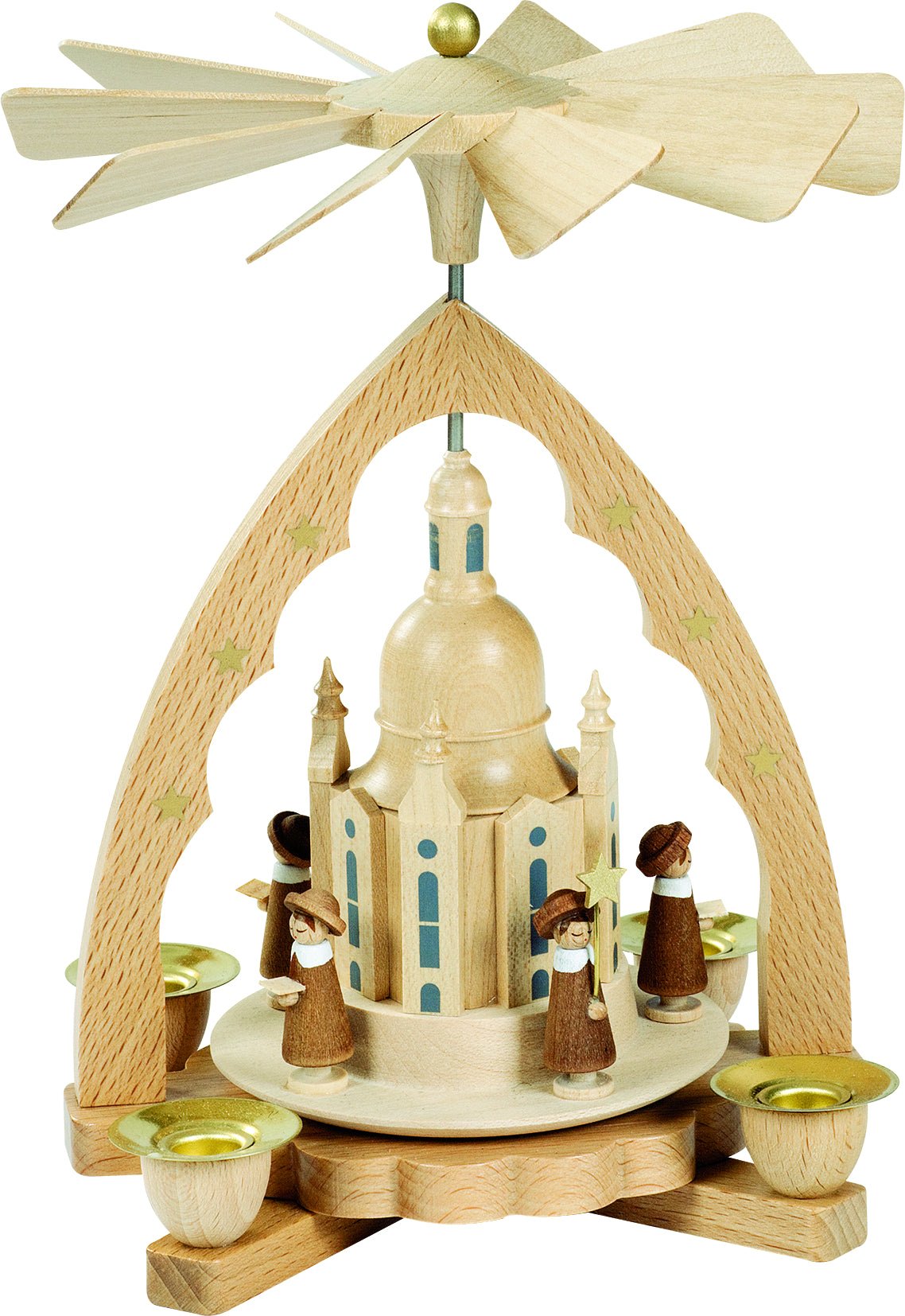 RGL - 16313 - Glässer Volkskunst 'Pyramide Dresdner Frauenkirche und Kurrende' 19cm