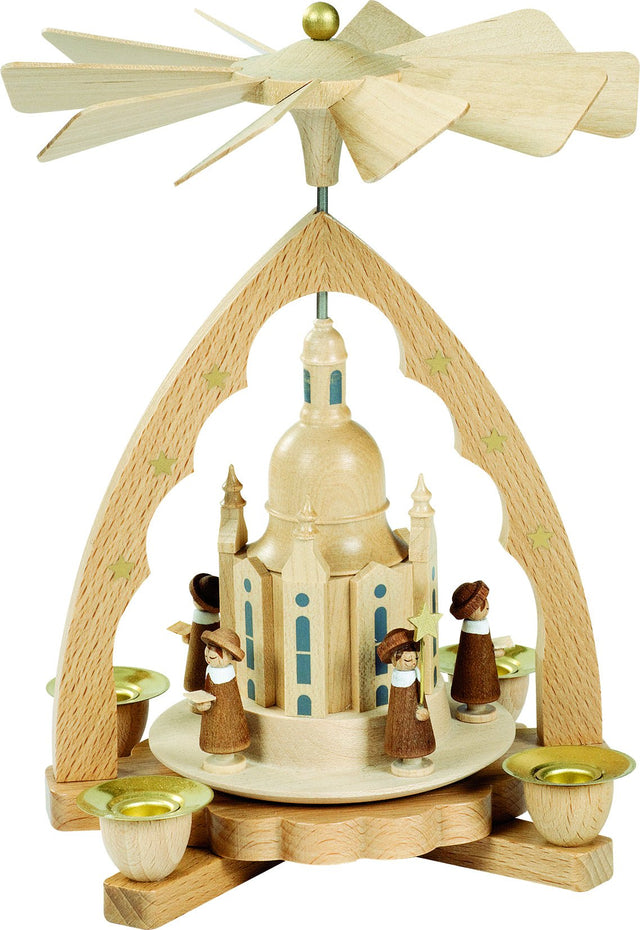 RGL - 16313 - Glässer Volkskunst 'Pyramide Dresdner Frauenkirche und Kurrende' 19cm
